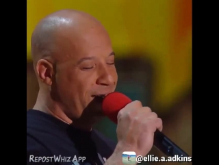 vin diesel at the 2015 mtv movie awards sings an excerpt from fast & furious 7